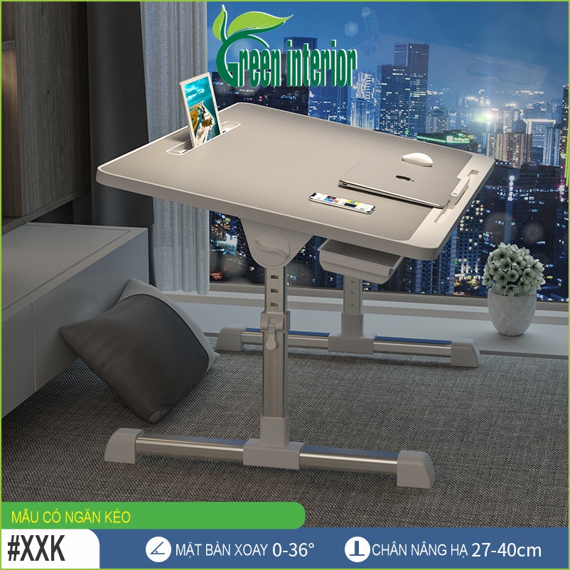 Bàn làm việc gấp gọn, Bàn học sinh gấp gọn thông minh hiện đại Green Furni, Màu Xám XXKUS