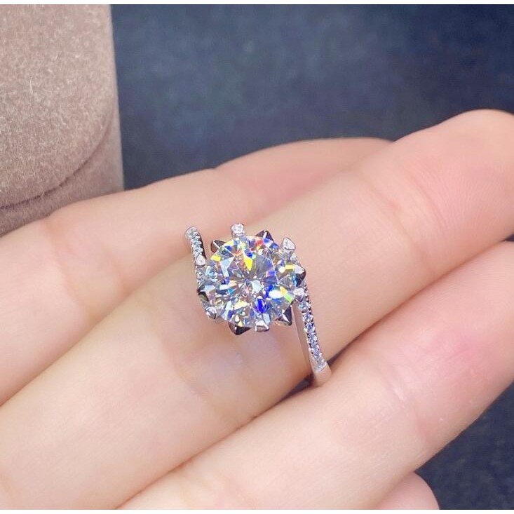 Thời trang bông tuyết vòng PT950 bạc cao carbon kim cương vòng cho phụ nữ