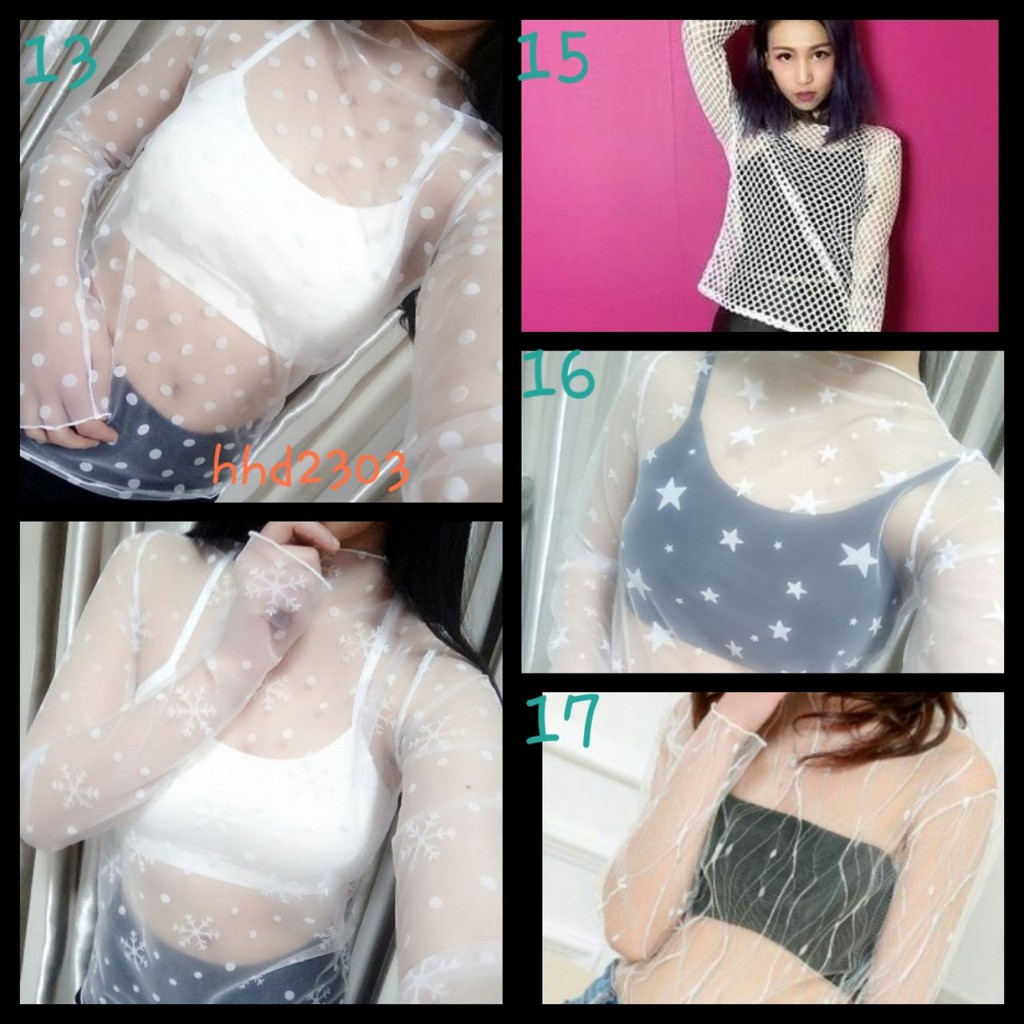 Áo lưới tay dài xuyên thấu, hàng chuẩn Quảng Châu (tự hào bán nhiều nhất shopee) | BigBuy360 - bigbuy360.vn