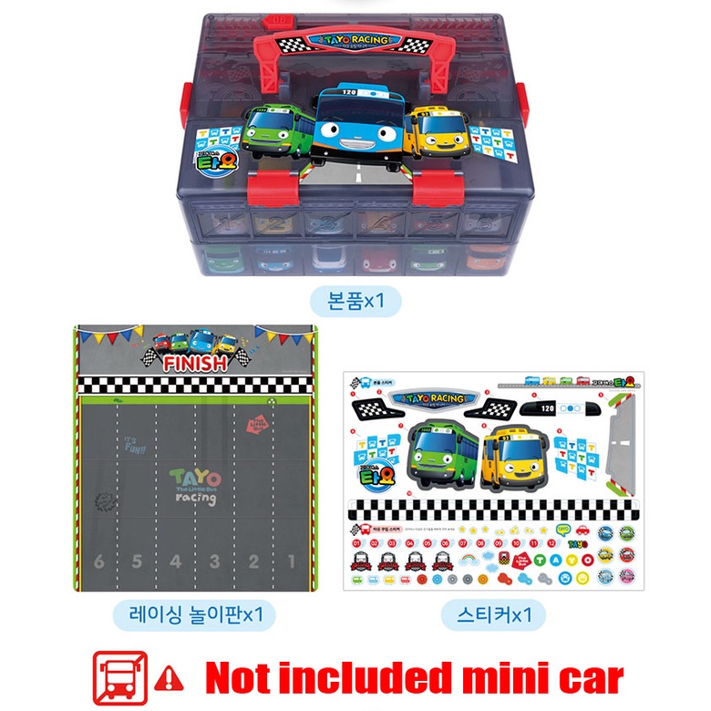 ★Little Bus Tayo★ Bộ đồ chơi tủ đựng xe mini dành cho trẻ sơ sinh  phù hợp với loạt xe buýt mini đặc biệt Tayo