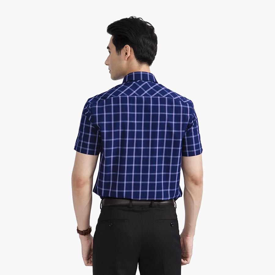 Áo sơ mi ngắn tay nam Aristino phom slim fit, thiết kế tà lượn không túi - ASS392S2