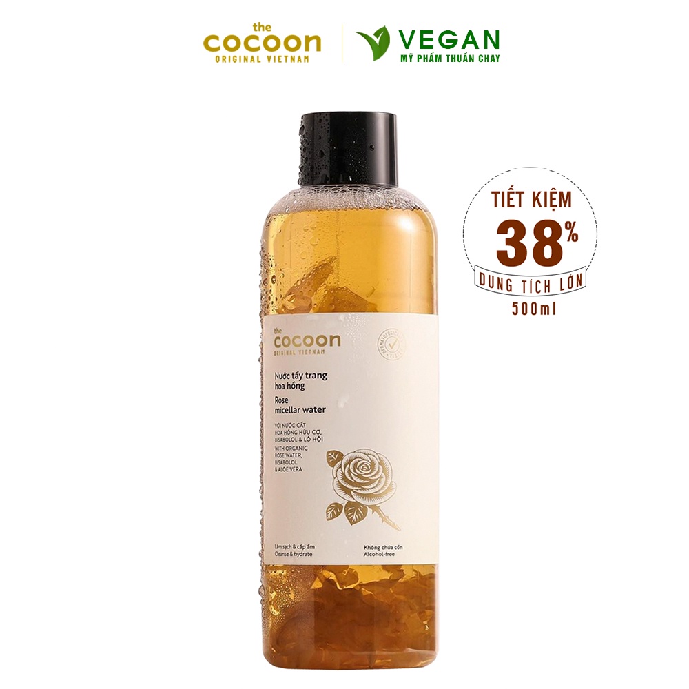 Nước tẩy trang hoa hồng cocoon 500ml (rose micellar water)