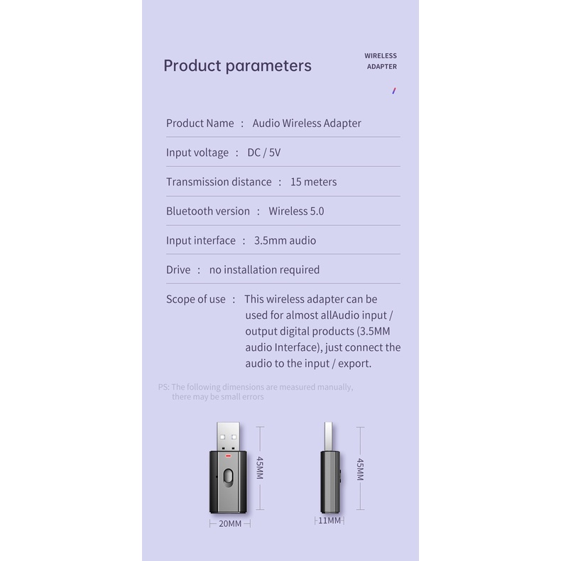 Bộ Thiết bị USB thu phát âm thanh bluetooth 5 0 dùng cho máy tính, laptop, amply, tivi, ôtô với Tai nghe Loa kéo