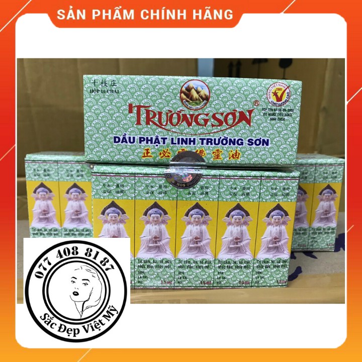 [Hàng Mới] Dầu Gió Thảo Dược Phật Linh Trường Sơn 10 Chai x 1.5ml Dầu Gió Nam Dược Trị Đau Nhức Té Ngã Bầm Đau Bụng Nôn