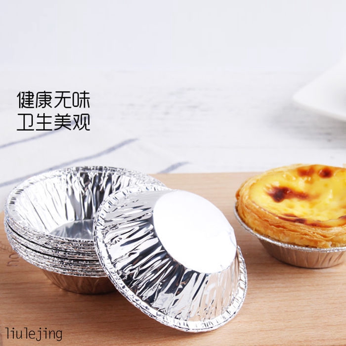 Khay Giấy Thiếc Dày Dặn Hình Tròn Đựng Bánh Tart Trứng Phong Cách Nhật Bản