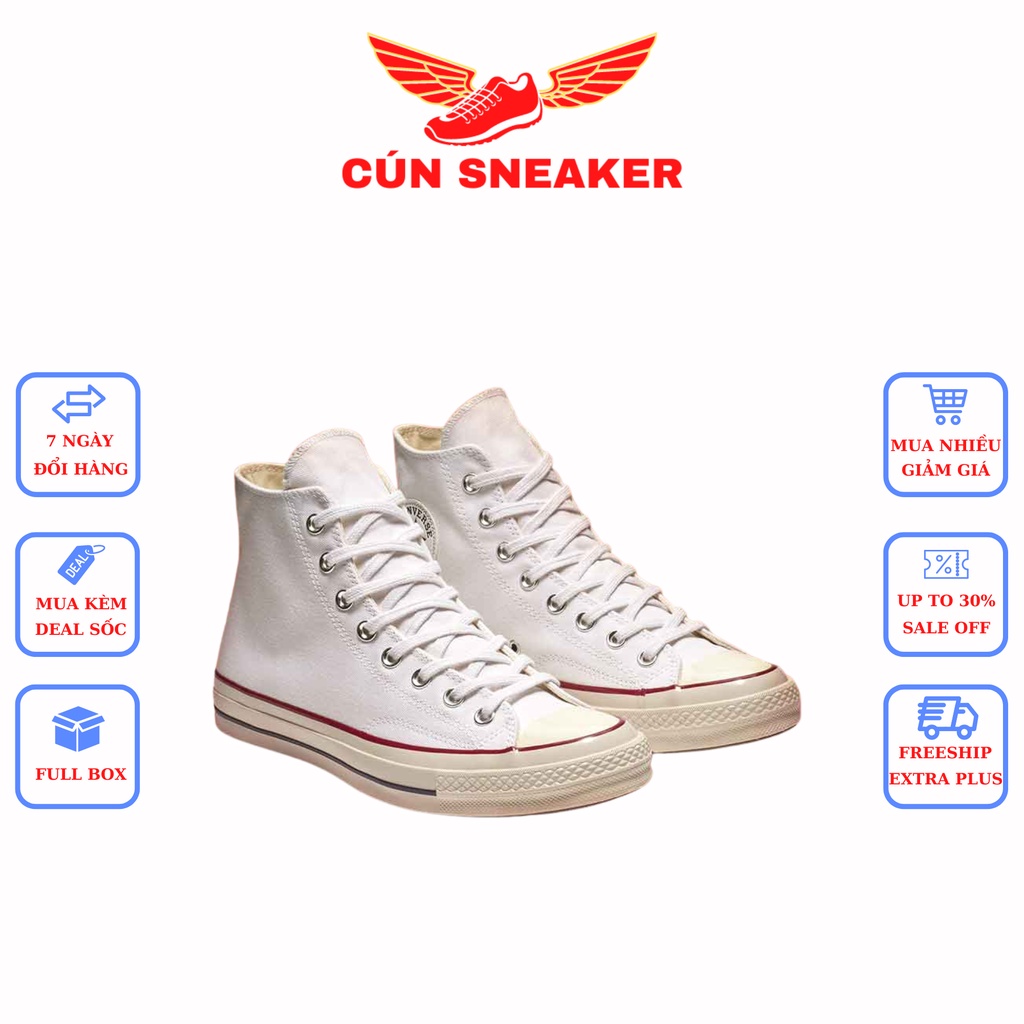 Giày 𝐂𝐎𝐍𝐕𝐄𝐑𝐒𝐄 𝟭𝟵𝟳𝟬𝘀 Cổ Cao Nam Nữ, Giày CV 1970s Trắng Thời Trang Hàng Cao Cấp Full Box