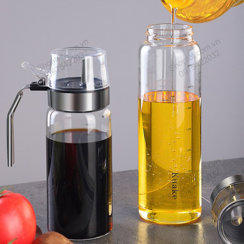 BÌNH ĐỰNG NƯỚC MẮM, DẤM, DẦU ĂN VÀ GIA VỊ KHÁC  BẰNG THỦY TINH CÓ NẮP ĐẠY THÔNG MINH