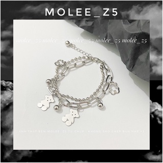  Vòng tay hình gấu phối chuỗi dây xích độc đáo