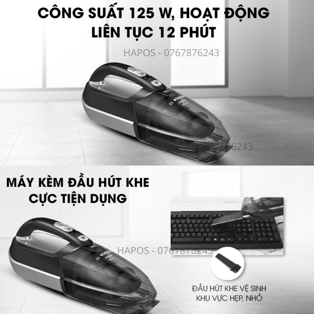 Máy hút bụi LocknLock cầm tay ENV336BLK 400w có dây lực hút mạnh đa dạng đầu hút, gọn nhẹ - Hapos