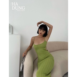 - đầm body thun gân nữ 2 dây cut out 2 bên eo | hà dung boutique