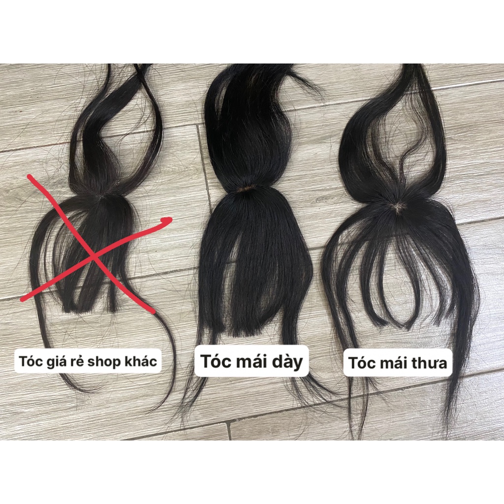 Mái ngố 2d 3d Tóc Giả bằng Tóc Thật có rãnh dệt tàng hình Cao Cấp