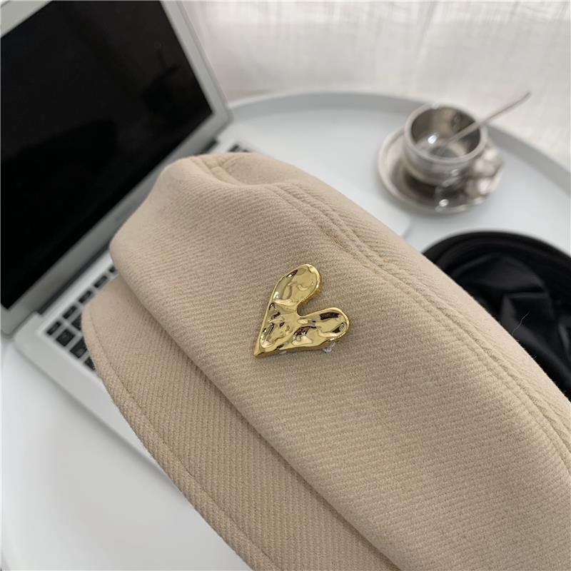 Mũ beret len họa tiết trái tim thời trang thu đông phong cách Hàn Quốc cho nữ