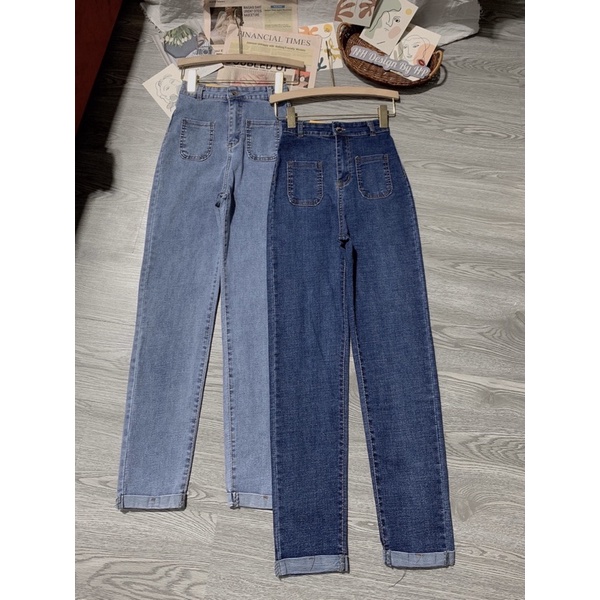 Quần jeans túi trước ôm xắn gấu siêu cute