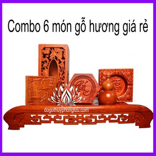 Combo 6 món giá rẻ khay trà,gạt tàn,hộp giấy,hộp đựng chè,ống tăm,hộp đựng nhỏ gỗ hương cao cấp
