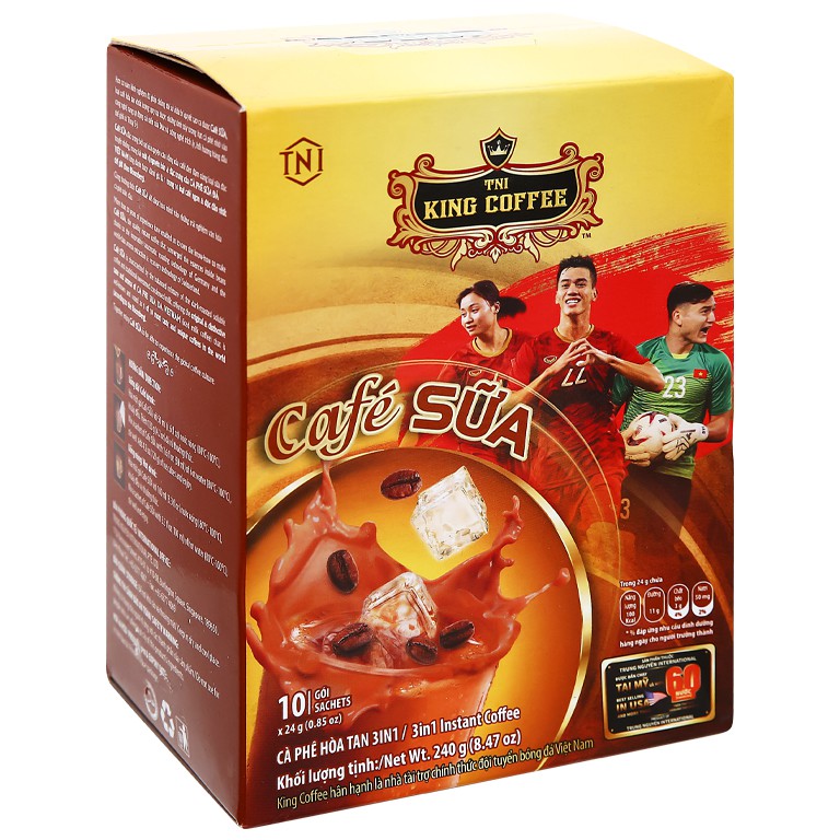 Cà Phê Sữa Hòa Tan 3IN1 KING COFFEE - Hộp 10 gói x 24g | BigBuy360 - bigbuy360.vn