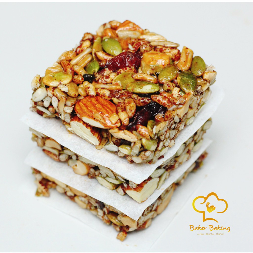 Thanh hạt dinh dưỡng Baker Baking - Healthy, Eat clean ăn kiêng dinh dưỡng giảm cân 100g