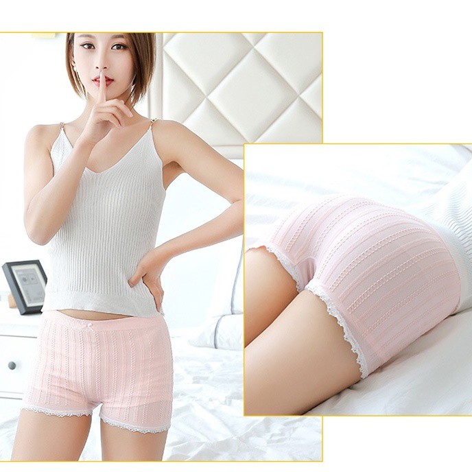 Quần lót boxer AOWEINISI kẻ sọc thiết kế thoải mái cá tính thời trang dành cho nữ