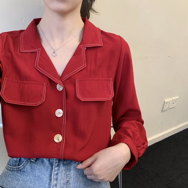 SUXI Áo Nữ Tay Dài Cổ Chữ V Thời Trang Quyến Rũ