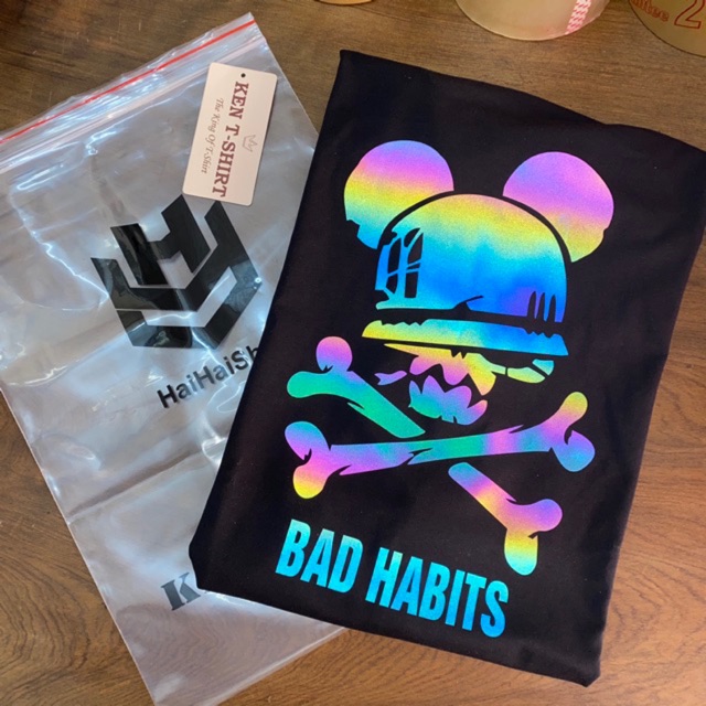 Áo Thun Nam Nữ Unisex Phản Quang BADHABITS Vải Cotton 75%, Co Giãn, Dày Dặn.