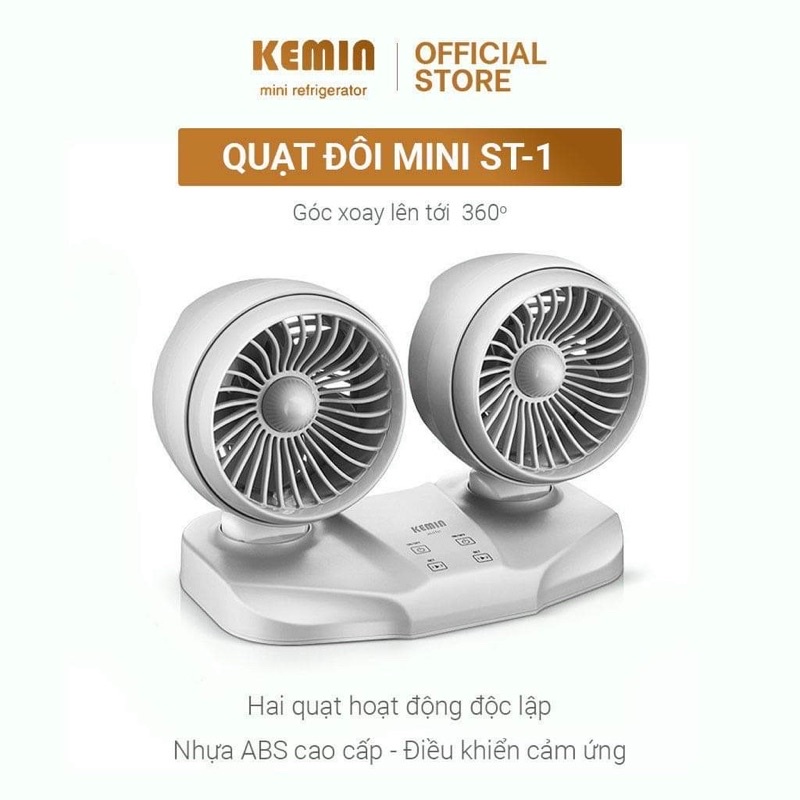 Quạt đôi USB ST1 Kemin Chính Hãng - Siêu Mát, Siêu Tiết Kiệm