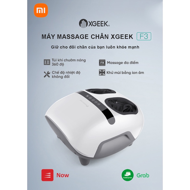 Máy massage bấm huyệt Xiaomi XGEEK F3 - mát xa chân 360 độ, làm ấm chân, khử mùi hôi chân - Bảo Hành 12 Tháng