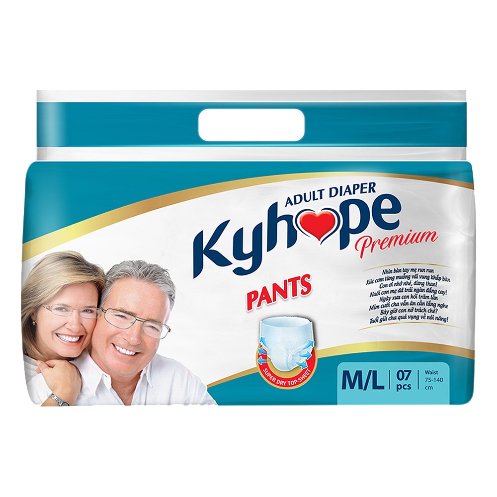 Combo 8 gói tã quần Kyhope M/L gói 7 miếng