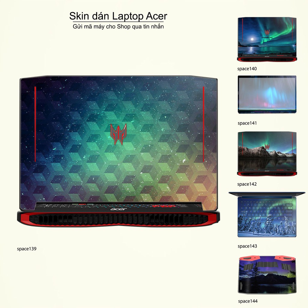 Skin dán Laptop Acer in hình không gian nhiều mẫu 24 (inbox mã máy cho Shop)