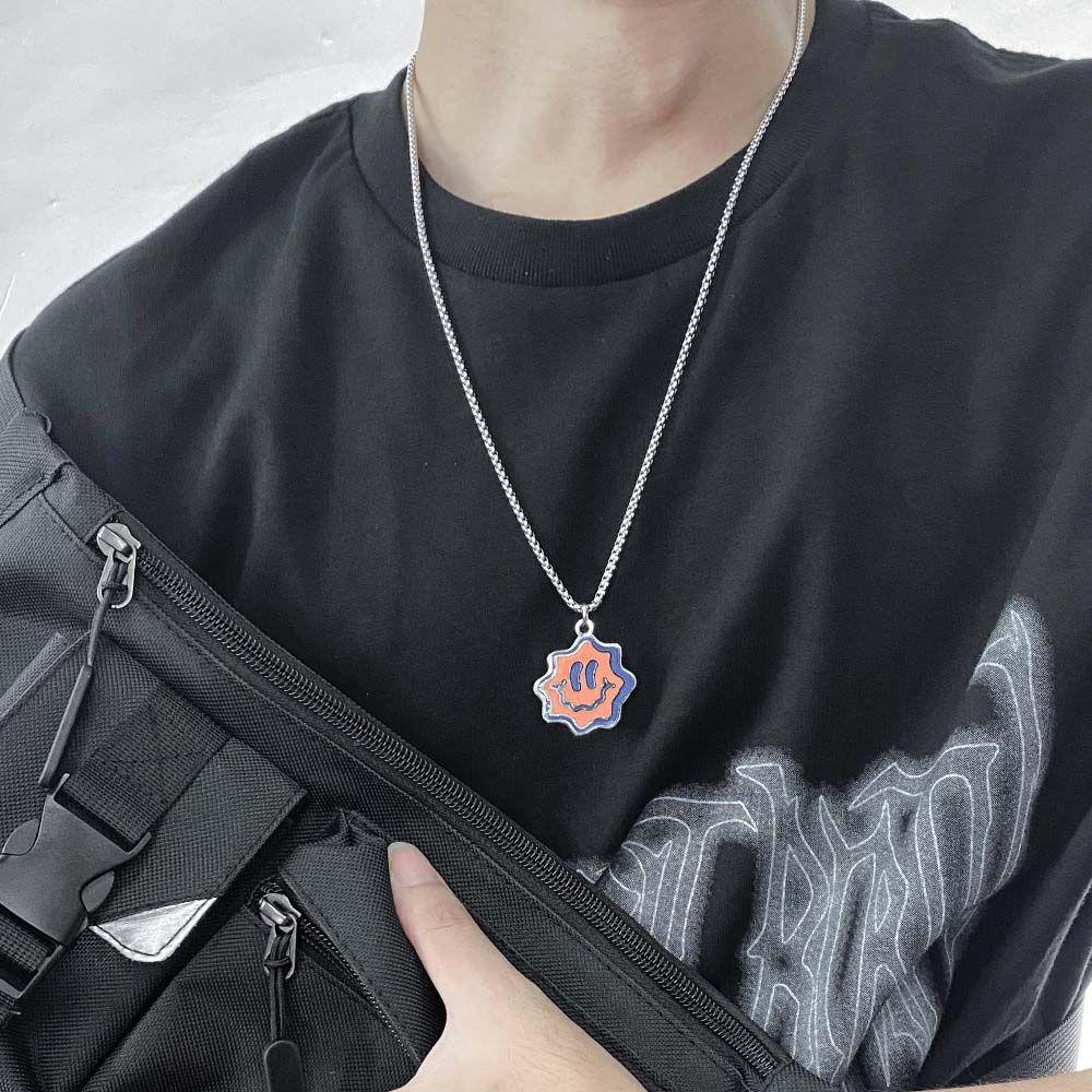 ANEMONE Vòng Cổ Choker Hình Mặt Cười Phong Cách Hàn Quốc Thời Trang Cho Nam