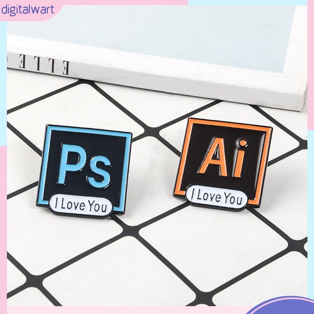 Ghim Cài Áo In Chữ I Love You Xinh Xắn