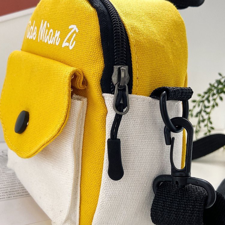 Túi Vải Canvas Đeo Chéo Tide Mian Phong Cách Hàn Quốc Xinh Xắn Dành Cho Nữ
