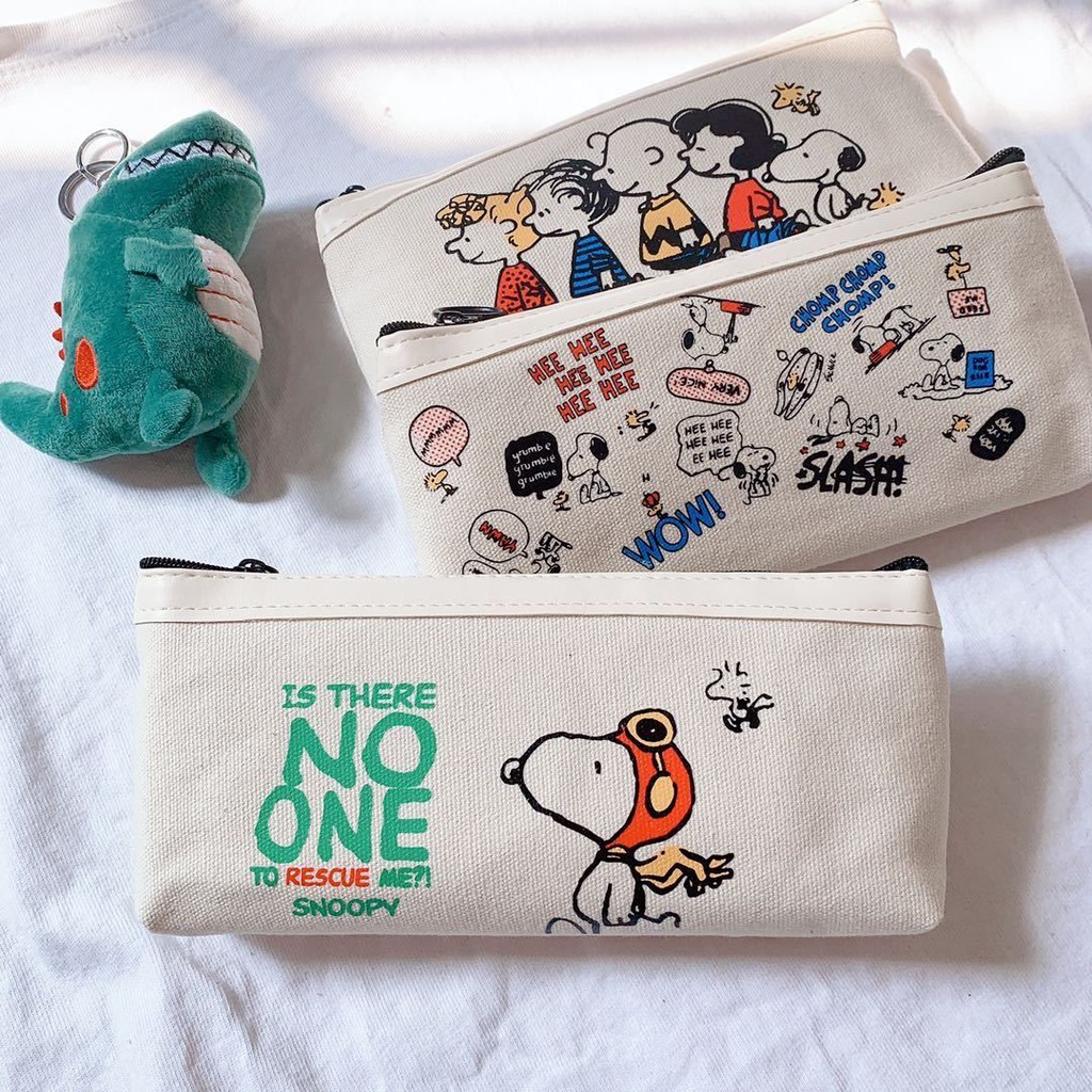 Túi bút chì chất liệu canvas họa tiết Snoopy đáng yêu