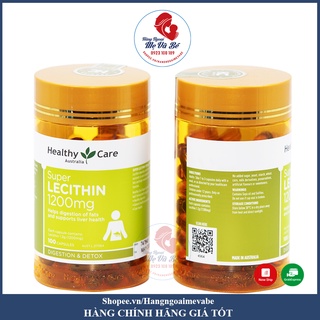 Mầm đậu nành healthy care super lecithin 1200mg tốt cho gan,cân bằng nội tiết tố 100 viên (Date 2024)
