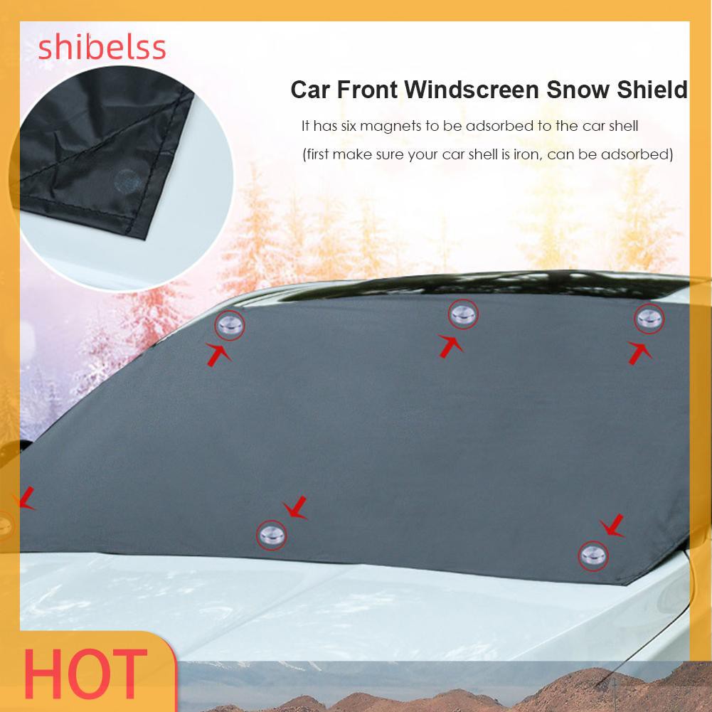 （ʚshibelss）Magnetic Car Front Windscreen Snow Ice Shield Cover Windshield Sun Shade