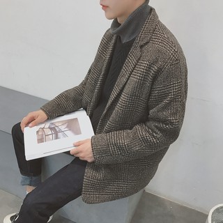 (ORDER) Áo blazer dạ kẻ sọc nâu
