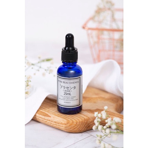 Tinh Chất Dưỡng Da Căng Bóng Nhau Thai Nhật Bản Serum Pure Beau Essence Placenta 25mL HAJAKO