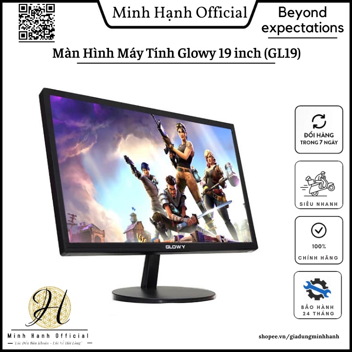 Màn hình máy tính Glowy 19 inch(GL19), màn hình PC thiết kế nhỏ gọn 1440x900 , 60-75Hz ,16,7 triệu màu - BH 24 Tháng