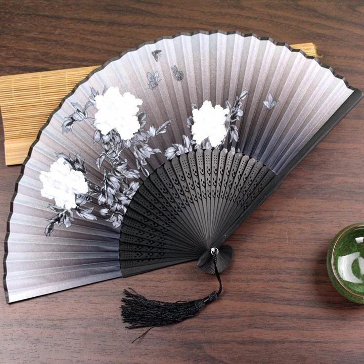 (P2) QUẠT CỔ TRANG dây tuyến nan trúc cầm tay cosplay thanh xuân