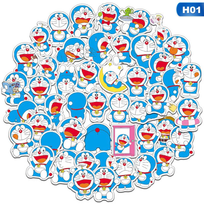 Set 61 Miếng Dán Hình Doraemon Chống Thấm Nước Dùng Để Trang Trí Xe Ô Tô