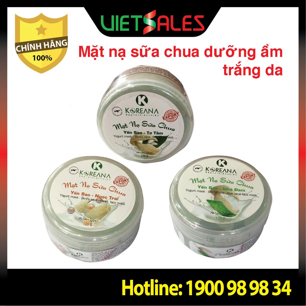 Mặt Nạ Dưỡng Ẩm, Trắng Da Sữa Chua KOREANA CAO CẤP giữ ẩm, dưỡng trắng da - Hũ 120ml | BigBuy360 - bigbuy360.vn