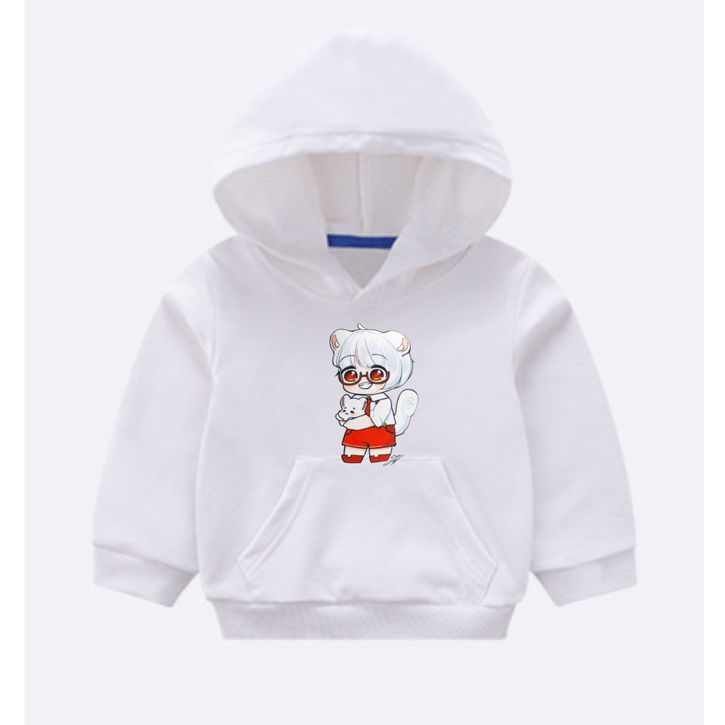 Áo khoác hoodie in hình hero team màu trắng cực chất bé trai bé gái đều mê