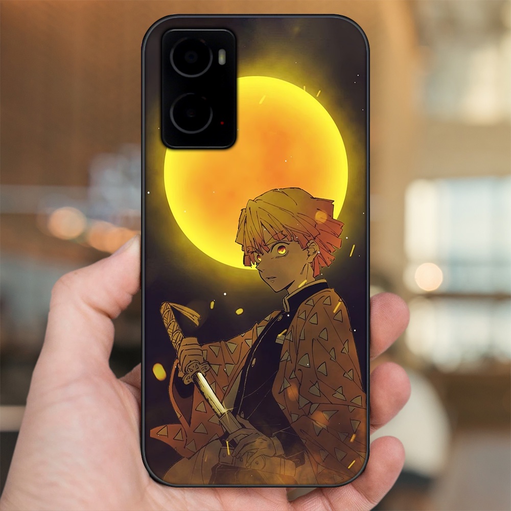 Ốp lưng Oppo A76 viền đen in hình Zenitsu Kimetsu no Yaiba