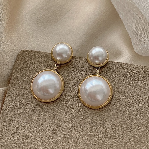 Khuyên tai đính ngọc trai giả cỡ lớn thời trang sang trọng cho nữ