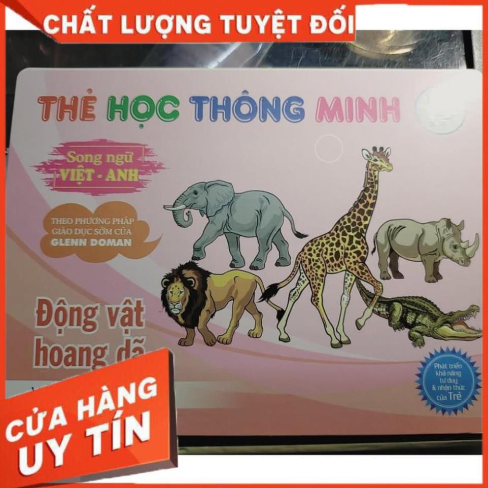 Thẻ học thông minh Chủ đề động vật hoang dã song ngữ Việt Anh