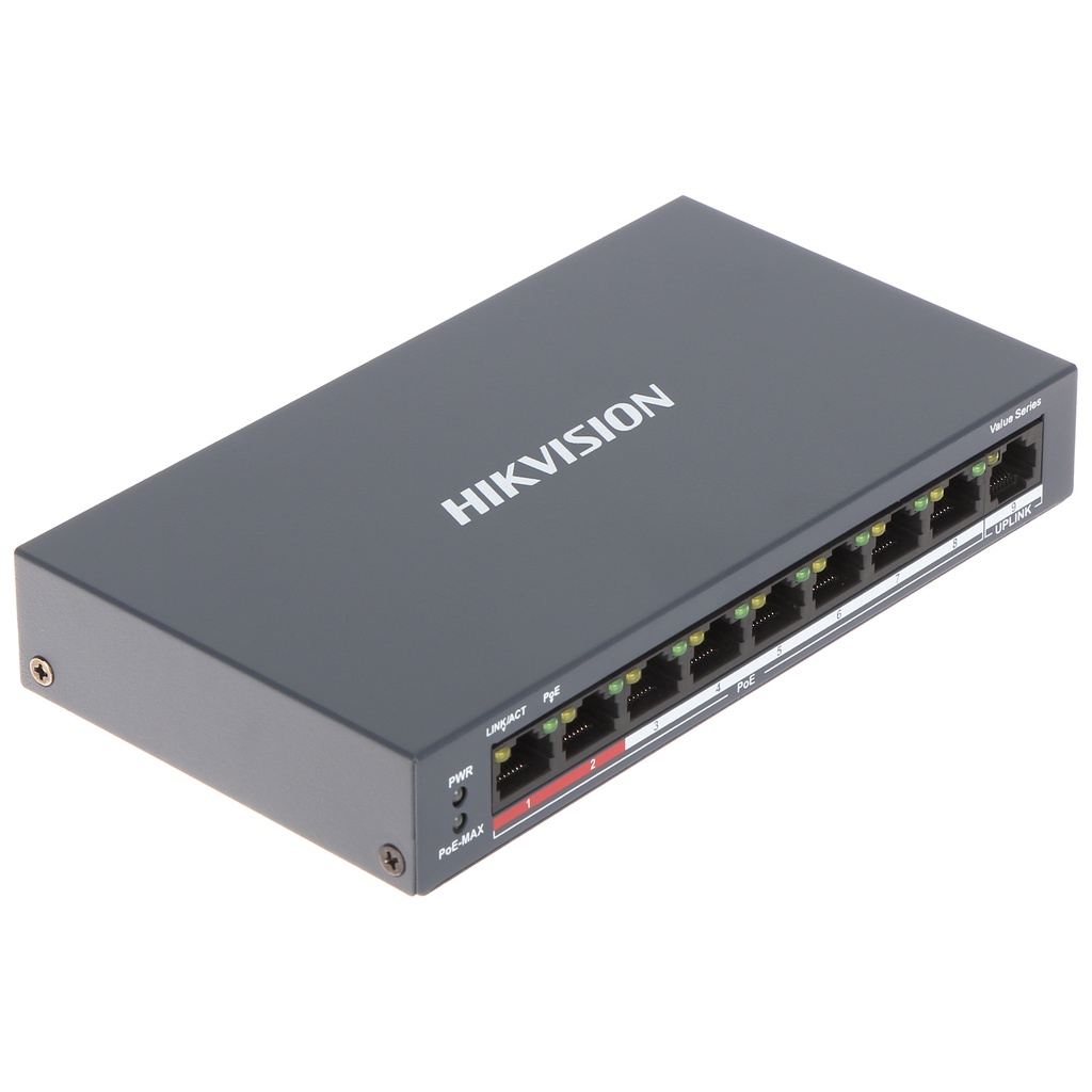 Switch mạng 9 cổng POE HIKVISION DS-3E0109P-E/M 0109, 1 cổng Uplink (Chính hãng)