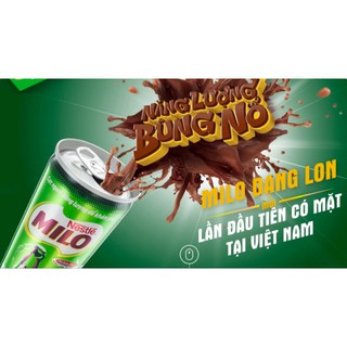 MILO LON - Thùng 24 lon sữa lúa mạch Nestle MILO x 240ml