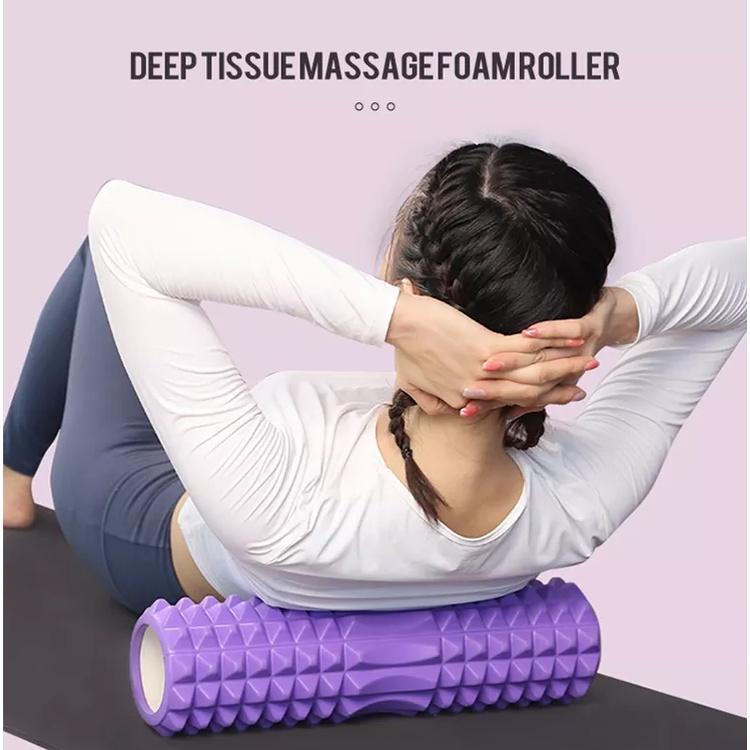 Con lăn Yoga Massage Cao Cấp ,Foam Roller, Ống Trụ Lăn Xốp Thể Thao Giãn Cơ Có Gai Giúp Giảm Đau Sau Khi Tập Luyện.