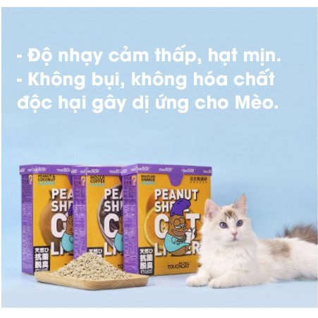 [Mã SKAMLTSM9 giảm 10% đơn 99K] Cát vệ sinh cho mèo hữu cơ từ vỏ đậu phộng 3 loại hương 2,5kg Touchcat - Dog Paradise