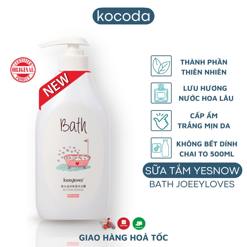 Sữa tắm Bath Joyeeloves Yesnow Dưỡng ẩm Trắng Da Hương thơm quyến rũ Nội địa Trung 500ml - KOCODA