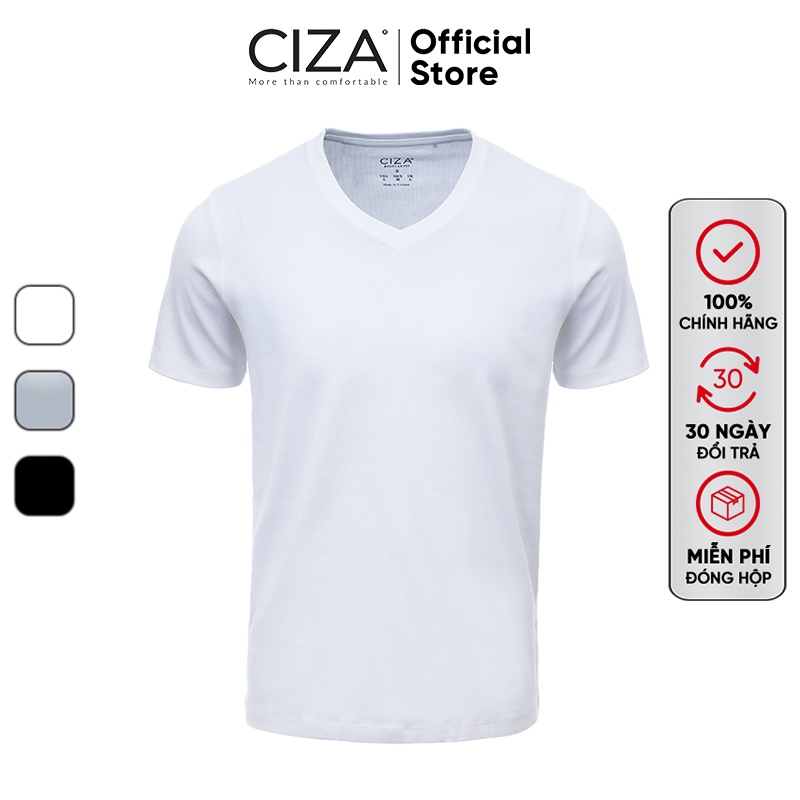 Áo thun phông nam ngắn tay cổ tim Ciza vải cotton lạnh co giãn 4 chiều thời trang thoáng mát ATNY02 | BigBuy360 - bigbuy360.vn