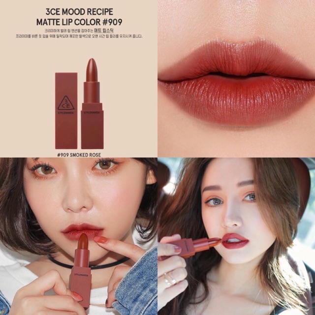 Son lì 3CE 909- Mood Recipe Matte Lip Color